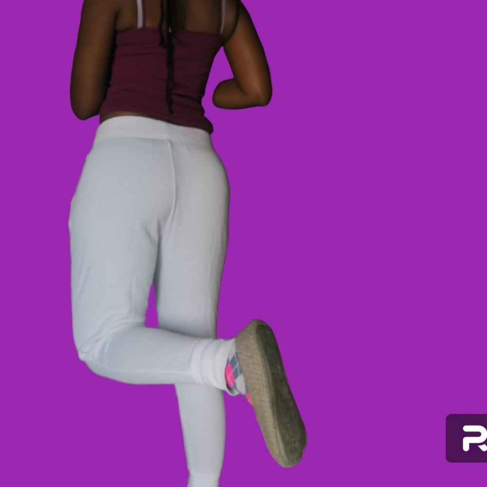 Victoria's Secret "vs" on left leg joggers drawstring sweatpants in white black - Picture 7 of 8